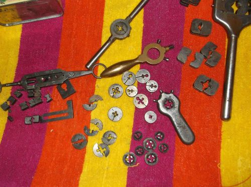 GREAT COLLECTION OF OLD DIES AND HANDLE DATE ON LARGE JULI 11 1887