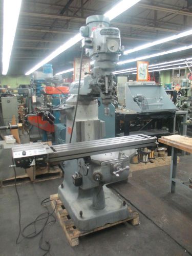 Bridgeport 1-1/2 hp ram type turret milling machine - power feed table very nice for sale