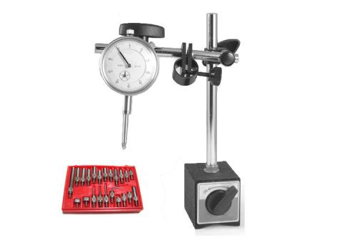 1&#034; Dial Indicator 130 lbs Magnetic Base 22 Pc Point Kit