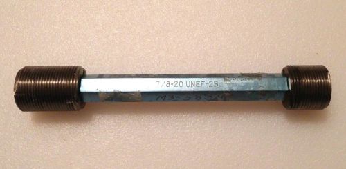 7/8 20 UNEF 2B THREAD PLUG GAGE MACHINIST TOOLING INSPECTION PD .8425 &amp; .8482