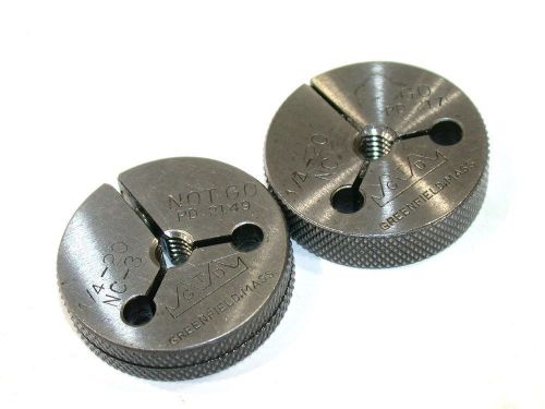 Greenfield no go &amp; go set thread ring gages 1/4&#034;-20 for sale