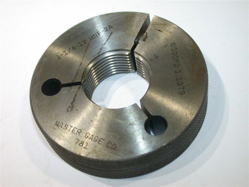Master gage co. no go thread ring gage 1 1/4&#034;-12-unf-2a for sale