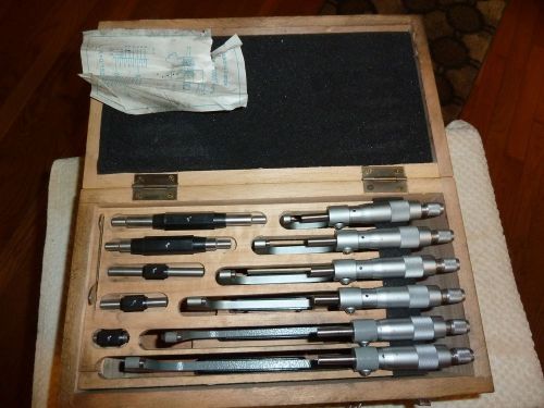 0-6&#034; outside micrometer mic set 0.0001&#034; precision machinist carbide instruments for sale