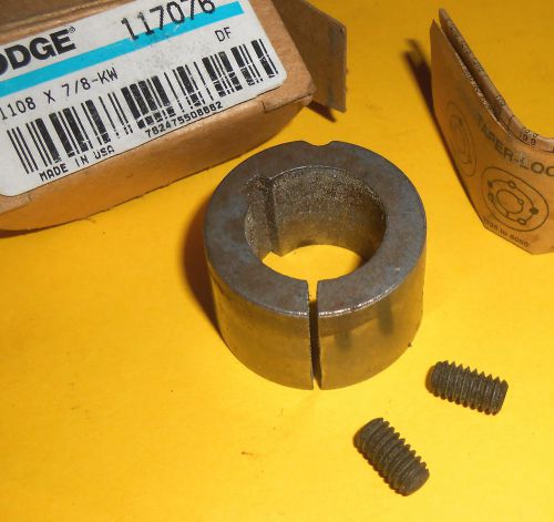Dodge 117076 tapered lock bushing 1108 x 7/8&#034; kw bore machine shop tooling part for sale