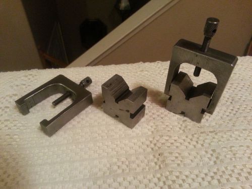 Machinist tool wee v block &amp; clamp set 1 1 1/4  x  1 1/4  x  3/4 very handy for sale