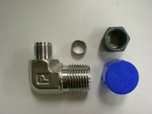 New parker stainless steel 316ss  fittings 3/8&#034; tube to 1/2&#034; npt 90* elbow for sale