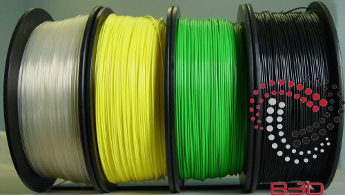 1.75 mm Filament 4 3D Printer.PLA NATURAL, YELLOW, GREEN &amp; BLACK BUNDLE SPOOLS