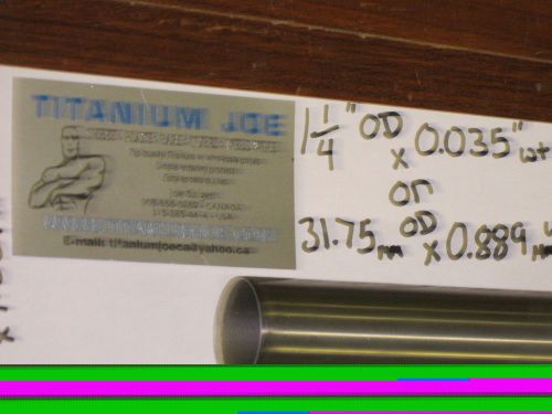 Titanium tubing  3al-2.5v  1.25&#034;od x 0.035&#034; wall x 48&#034; for sale