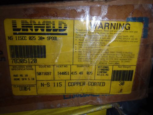 Linweld ns 115cc 30 lbs spool welding wire copper coated for sale