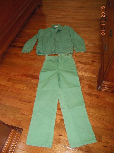 Westex proban fr-7a green welders pants 32 x 32 &amp; shirt m 10/88 lot177 for sale