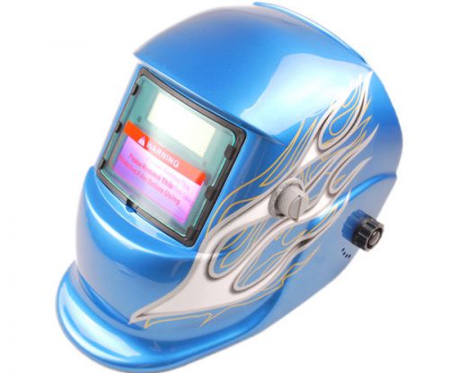 Hot Sales Fire Pattern Blue White Pro Auto Darkening ANSI CE Welding Helmet