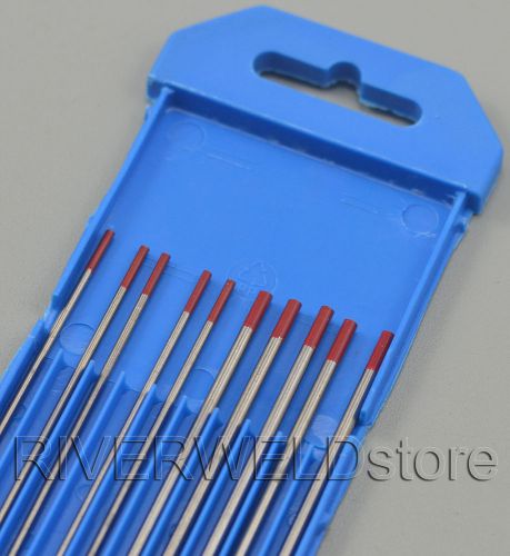 2% Thoriated WT20 Red TIG Tungsten Electrode 6&#034; Assorted Size 1/16&#034; &amp; 3/32&#034;,10PK