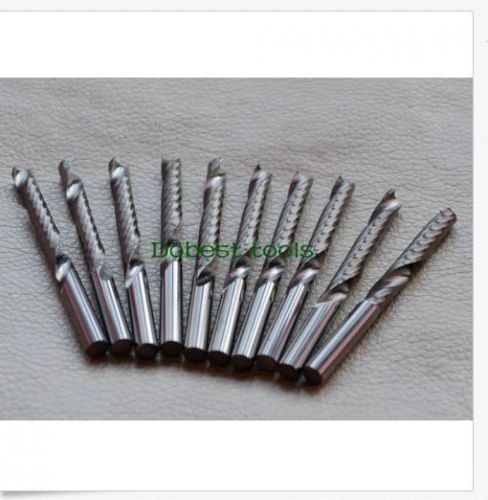 10pcs one flute carbide endmill spiral cnc router bits cutting tools 6mm 32mm for sale