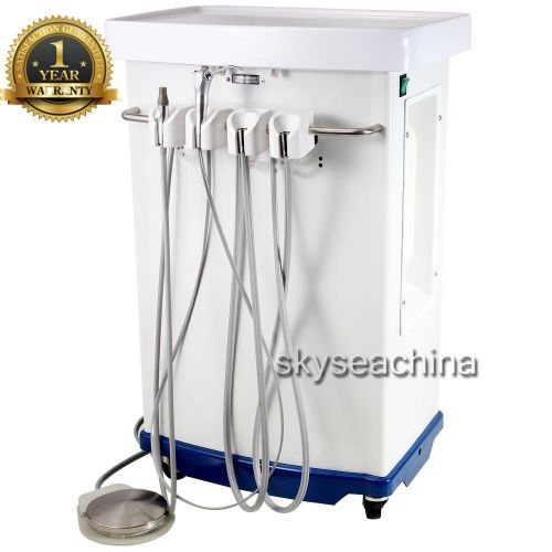 Portable dental unit delivery cart self contained oilless compressor fast ship for sale