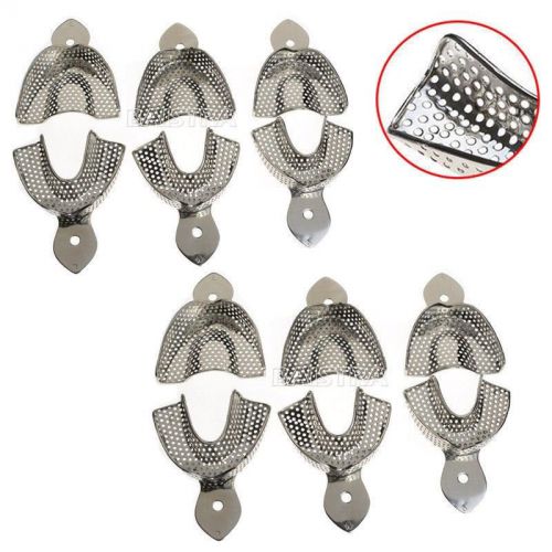 2 Sets!!! Dental Impression Stainless Steel Trays Autoclavable Big Middle Small