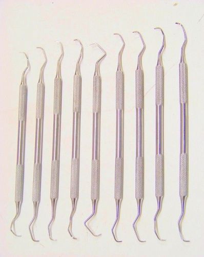9 periodontal gracey curette set dental instruments      german stainless steel for sale