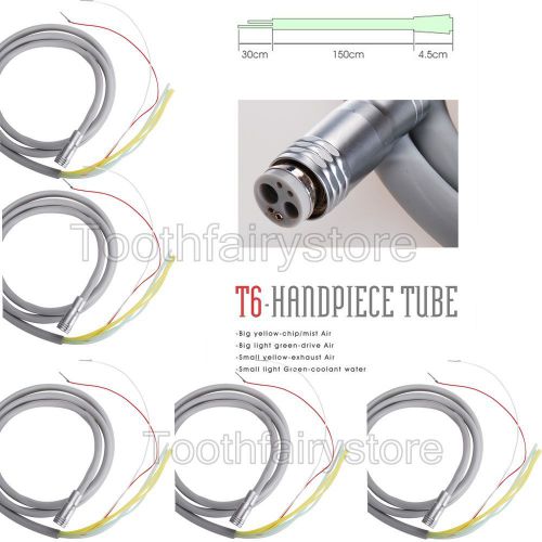 5x dental handpiece 6 Holes Hose tube tubing for high /low speed fiber optic