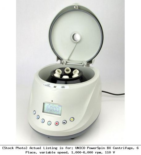 UNICO PowerSpin BX Centrifuge, 6 Place, variable speed, 1,000-6,000 rpm, : C881