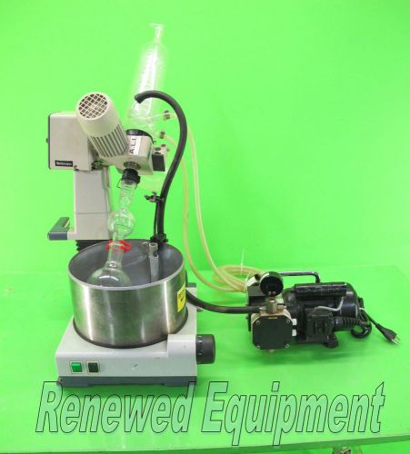 Buchi re-111 rotavapor evaporator &amp; b-465 water bath with pump and glassware for sale