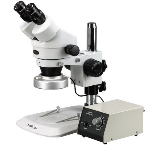 7X-45X Stereo Zoom Microscope with 80-LED Aluminum Ring Light
