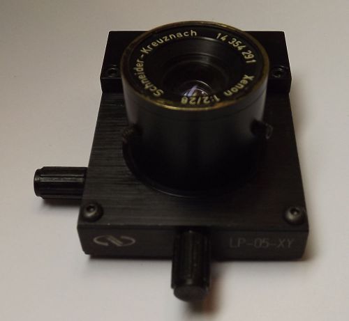 Newport lp-05-xy positioner stage with schneider xenon 1:2/28 objective lens for sale
