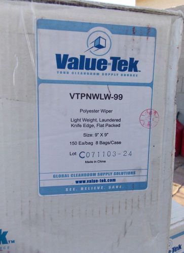 Value Tek Polyester Cleanroom Wiper - Light Weight - Knife Cut Edge - 9&#034;x9&#034;