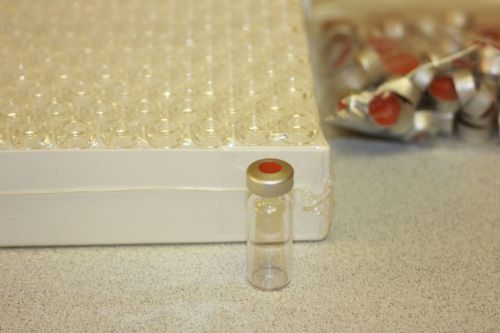 12 x 32 mm Crimp Top Glass Vials + Caps, Pack of 100, 11 mm Crimp Vial