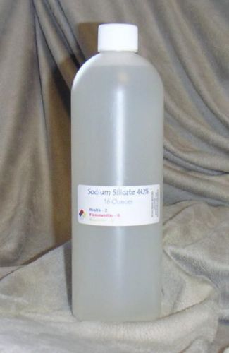 SODIUM SILICATE 40% solution 16 ounces Lab Chemical Na2O(SiO2)H2O Ceramic 474ml