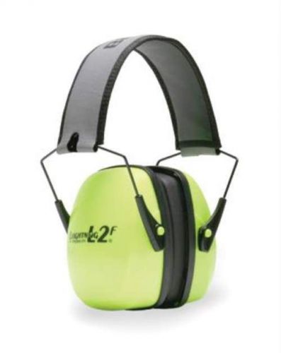 L2FHV Bright Green Metal Folding Noise Blocking Earmuffs. (3 Each)
