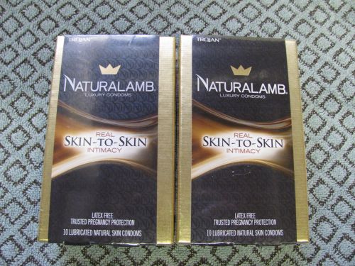 (20) NEW Trojan Naturalamb Luxury Latex Free Condoms Natural Skin Lubricated