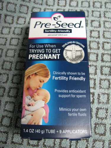 NEW  Pre-Seed Fertility-Friendly Personal Lubricant 1.4oz Tube &amp; 9 Applicators