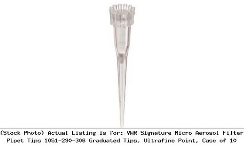 Vwr signature micro aerosol filter pipet tips 1051-290-306 graduated tips for sale