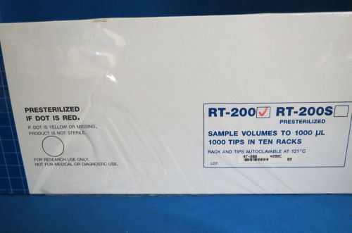 10 Racks RAININ Precision RT-200 1000ul 1000  Pipet PipetteTips Qty 1000 Tips