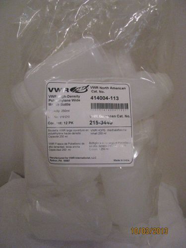 Vwr hd polyethylene wide mouth bottle 250ml cat no 414004-113 new case of 72 for sale