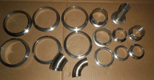 1 lot stainless sanitary weld fittings 1/2&#034; - 3&#034; for sale