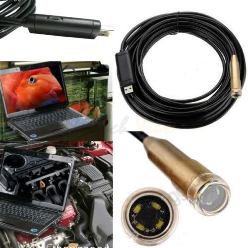 10m USB Cable Waterproof Drain Pipe Plumb Inspection Snake LED Colour Camera