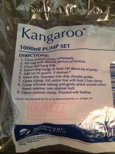 15 Kangaroo PUMP SET with ICE Pouch 1000 ml  LOT #773600 (1/2 case/15 Pcs) NEW