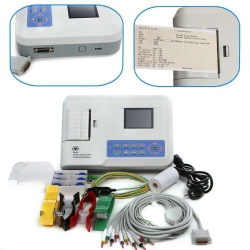 Portable Digital 3-channel Electrocardiograph ECG/EKG Machine w Software+Printer