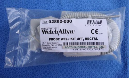 Welch allyn #02892-000 probe &amp; well kit 4&#039; rectal for 690/692 thermometers--new! for sale