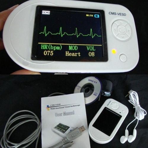 Visual Digital Stethoscope CMS-VESD ECG SPO2 PR Electronic Diagnostic + USB