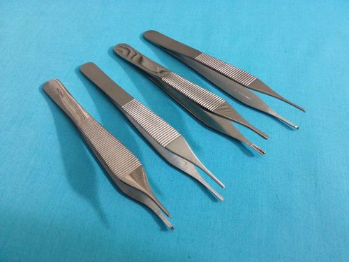 SET OF 8 ASSORTED ADSON TISSUE BROWN DRESSING FORCEPS 4.75&#034; SURGICAL INSTRUMENTS
