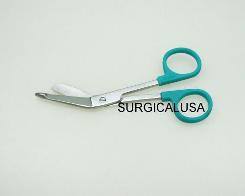 6 Bandage Scissors Apple Green Handles, First Aid Surgical Dental Instruments
