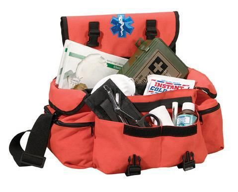 2342 new 1000d orange 3 section emt medical rescue response bag - 15&#034; x 9&#034; x 7&#034; for sale