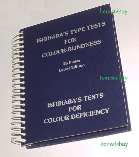 ISHIHARA 38 PLATE BOOK - FOR COLOR DEFICIENCY TESTS IN EASY 360 DEGREE ROTATION