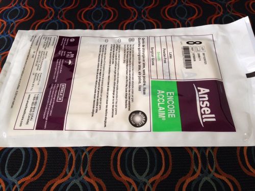 latex surgical gloves ansell encore acclaim size 8 powder free smooth surefit 5p