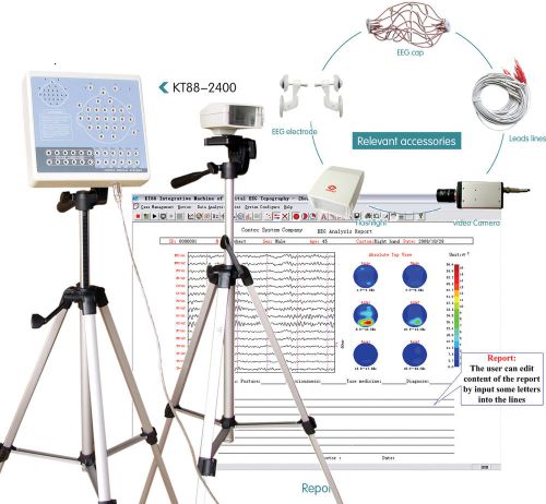 Kt88-2400 digital eeg mapping system 24-channel,eeg machine system,2 tripods for sale