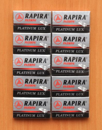 50 NEW PLATINUM LUX RAPIRA DOUBLE EDGE SAFETY RAZOR BLADES