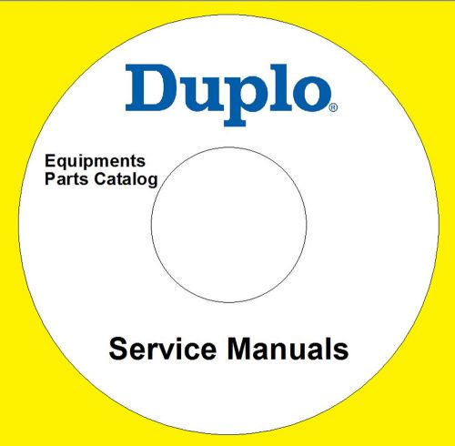Duplo Equipments Service Manuals Parts Catalog User Guide Maintenance PDF CD