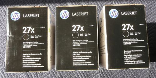 3 Genuine Fresh Black Box HP C4127X (27X) Laser Cartridges - Sealed - FREE SHIP!