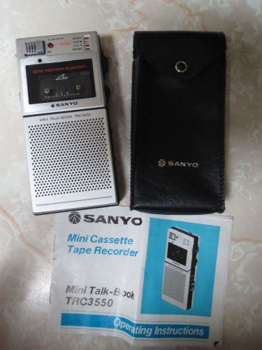 SANYO Mini Talk-Book TRC 3550 Mini Cassette Tape Recorder Case Instructions